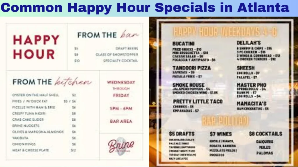 Happy Hour Atlanta and Common Happy Hour Specials in Atlanta
